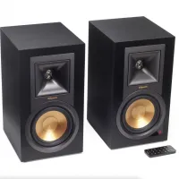 Toca Discos Klipsch + Alto Falantes R-15PM 2-Way de Estante Preto